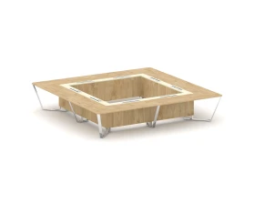 Стол переговорный квадратный ЛДСП/нерж. сталь/МДФ 4000x4000x750 Стил Мит / Steel Meet images