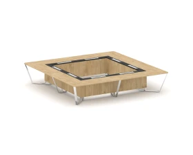 Стол переговорный квадратный ЛДСП/нерж. сталь/МДФ 4000x4000x750 Стил Мит / Steel Meet images