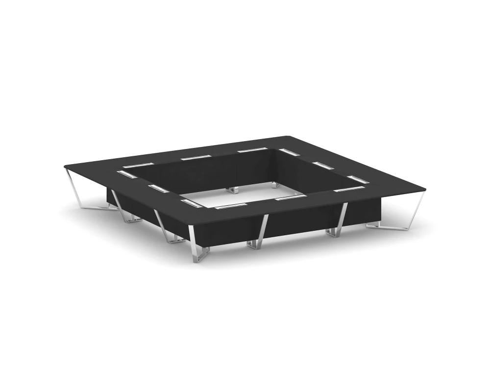 Стол переговорный квадратный Пластик Феникс/нерж. сталь 4800x4800x750 Стил Мит / Steel Meet