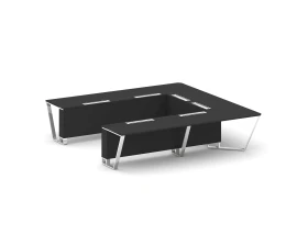 Стол переговорный П-образный Пластик Феникс/нерж. сталь 3200x3200x750 Стил Мит / Steel Meet images