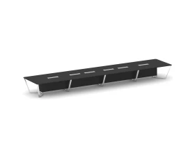 Стол переговорный прямоугольный Пластик Феникс/нерж. сталь 8000x1600x750 Стил Мит / Steel Meet images