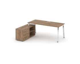 Стол письменный с греденцией левой на А-образном каркасе 1380x700x750 Стайл Проджект Директ Люкс / Style Project Direct Lux images