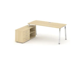 Стол письменный с греденцией левой на А-образном каркасе 1380x800x750 Стайл Проджект Директ Люкс / Style Project Direct Lux images