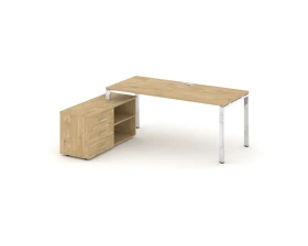 Стол письменный с греденцией левой на П-образном каркасе 1380x700x750 Стайл Проджект Директ Люкс / Style Project Direct Lux images