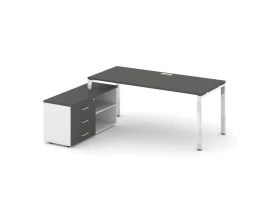 Стол письменный с греденцией левой на П-образном каркасе 1580x700x750 Стайл Проджект Директ Люкс / Style Project Direct Lux images