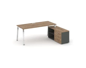 Стол письменный с греденцией правой на А-образном каркасе 1380x800x750 Стайл Проджект Директ Люкс / Style Project Direct Lux images