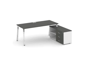 Стол письменный с греденцией правой на А-образном каркасе 1580x800x750 Стайл Проджект Директ Люкс / Style Project Direct Lux images