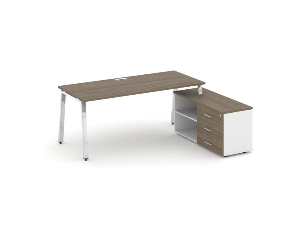 Стол письменный с греденцией правой на А-образном каркасе 1780x700x750 Стайл Проджект Директ Люкс / Style Project Direct Lux