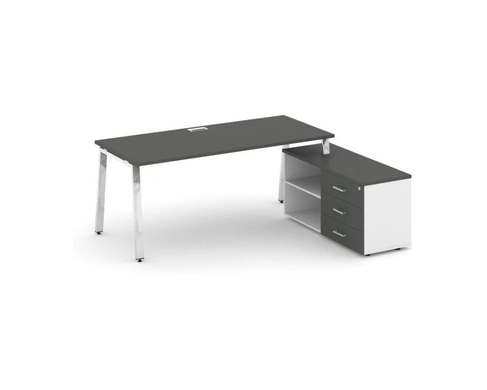 Стол письменный с греденцией правой на А-образном каркасе 1780x700x750 Стайл Проджект Директ Люкс / Style Project Direct Lux