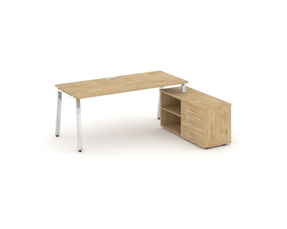 Стол письменный с греденцией правой на А-образном каркасе 1780x700x750 Стайл Проджект Директ Люкс / Style Project Direct Lux