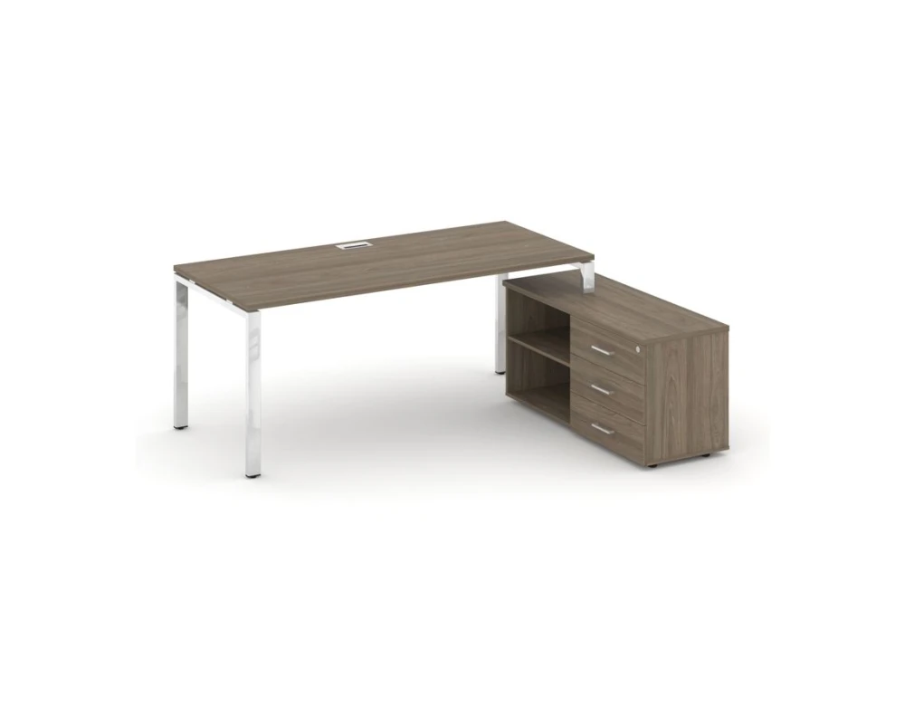 Стол письменный с греденцией правой на П-образном каркасе 1380x700x750 Стайл Проджект Директ Люкс / Style Project Direct Lux