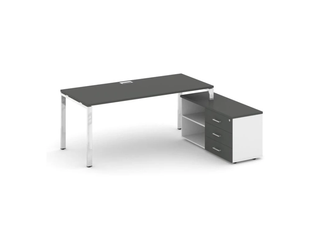 Стол письменный с греденцией правой на П-образном каркасе 1380x700x750 Стайл Проджект Директ Люкс / Style Project Direct Lux