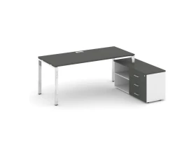 Стол письменный с греденцией правой на П-образном каркасе 1380x700x750 Стайл Проджект Директ Люкс / Style Project Direct Lux images