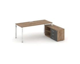 Стол письменный с греденцией правой на П-образном каркасе 1580x700x750 Стайл Проджект Директ Люкс / Style Project Direct Lux images