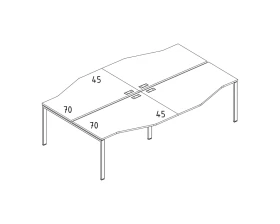 Рабочая станция (4х120) столы Техно каркас UNO A4.PRO images