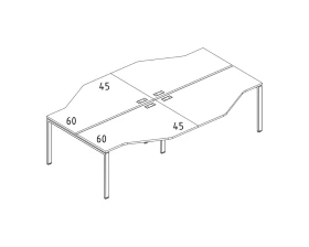 Рабочая станция на каркасе UNO из столов Техно (4х160) A4.PRO images