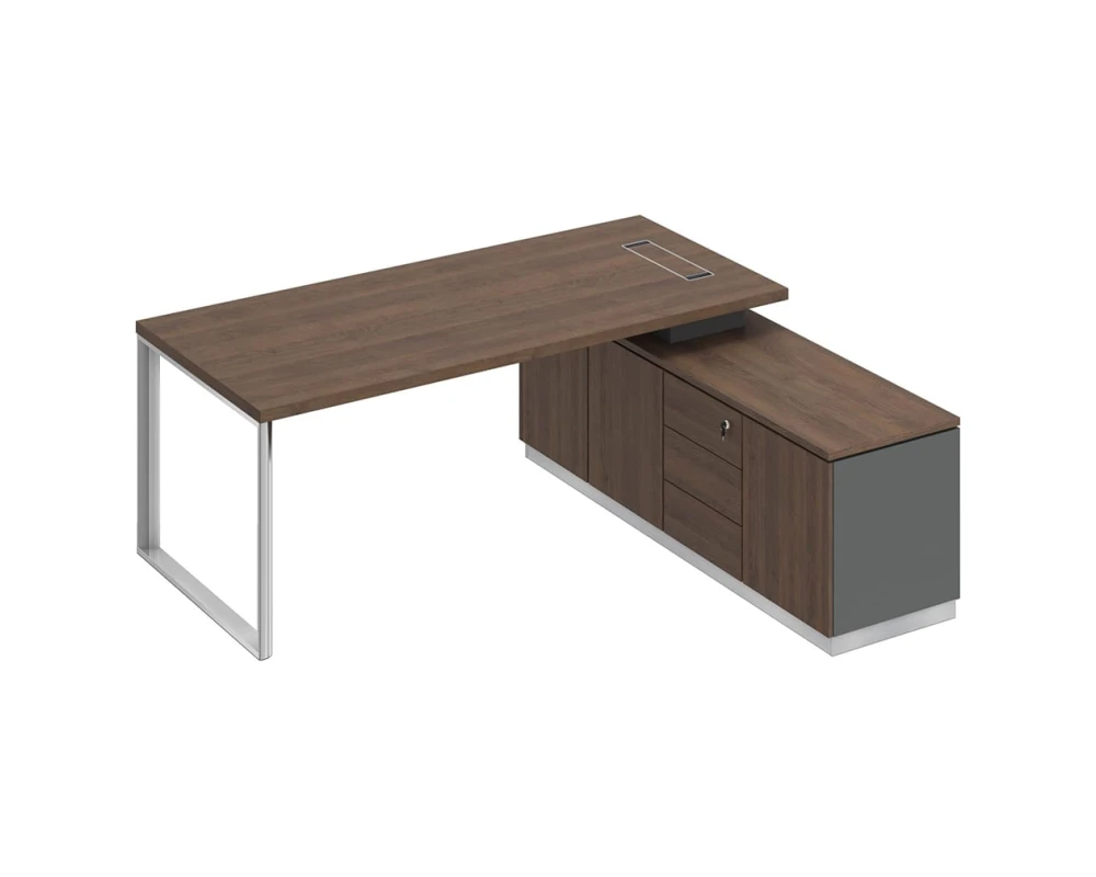 Стол руководителя на опорной тумбе (левый/правый) БР 102 Bravo