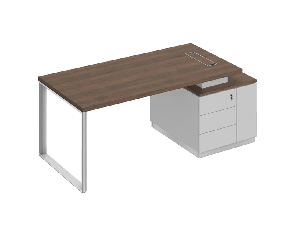 Стол руководителя на опорной тумбе (левый/правый) БР 105 Bravo