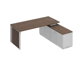 Стол руководителя на опорной тумбе (левый/правый) с декоративной вставкой БР 108 Bravo images