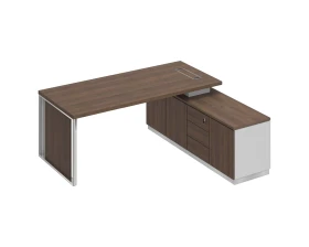 Стол руководителя на опорной тумбе (левый/правый) с декоративной вставкой БР 108 Bravo images