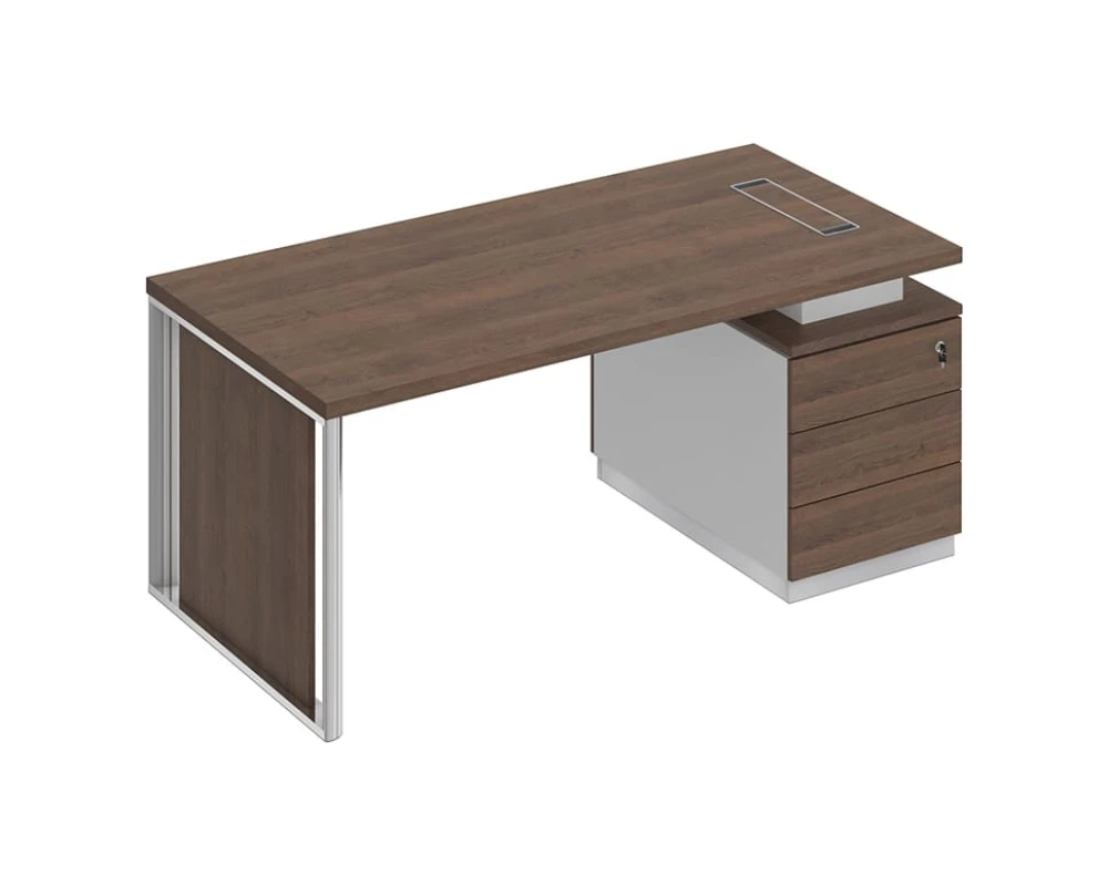 Стол руководителя на опорной тумбе (левый/правый) с декоративной вставкой БР 109 Bravo