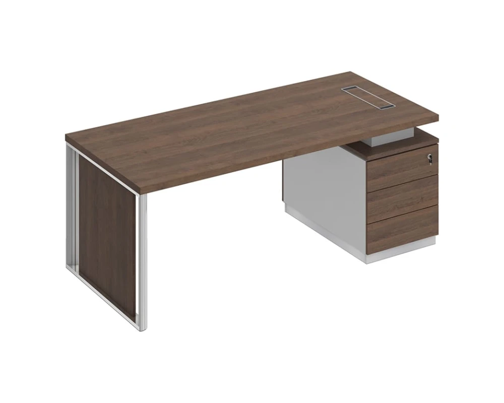 Стол руководителя на опорной тумбе (левый/правый) с декоративной вставкой БР 110 Bravo