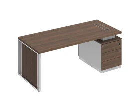 Стол руководителя на опорной тумбе (левый/правый) с декоративной вставкой БР 110 Bravo images