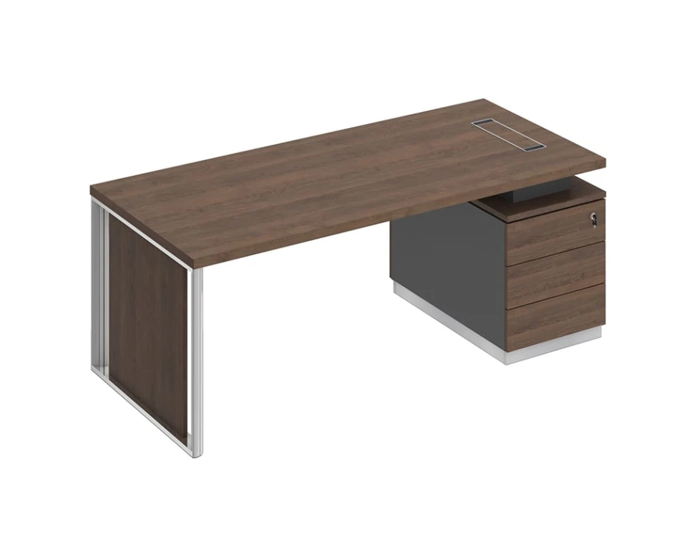 Стол руководителя на опорной тумбе (левый/правый) с декоративной вставкой БР 110 Bravo