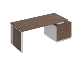 Стол руководителя на опорной тумбе (левый/правый) с декоративной вставкой БР 112 Bravo images