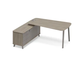 Стoл руководителя на опорной тумбе левый (тип 3) Time Metal images