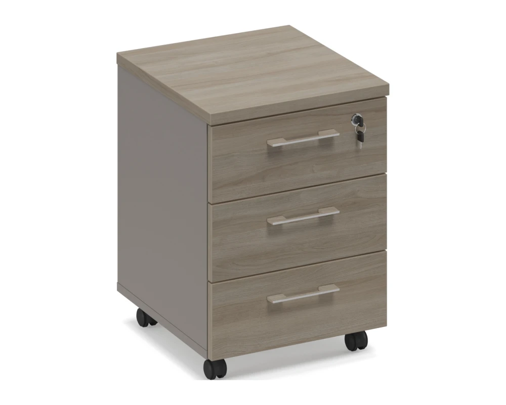 Тумба выкатная 3-ящ. с замком (топ ДСП) Time Metal