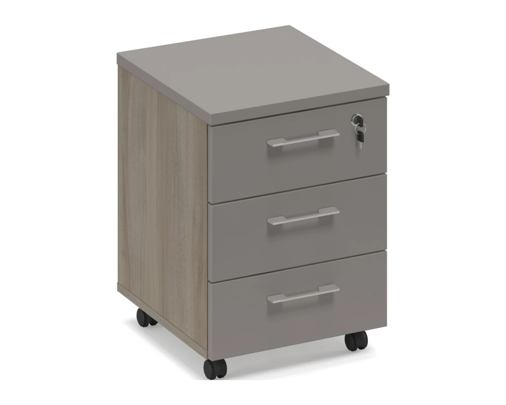 Тумба выкатная 3-ящ. с замком (топ ДСП) Time Metal