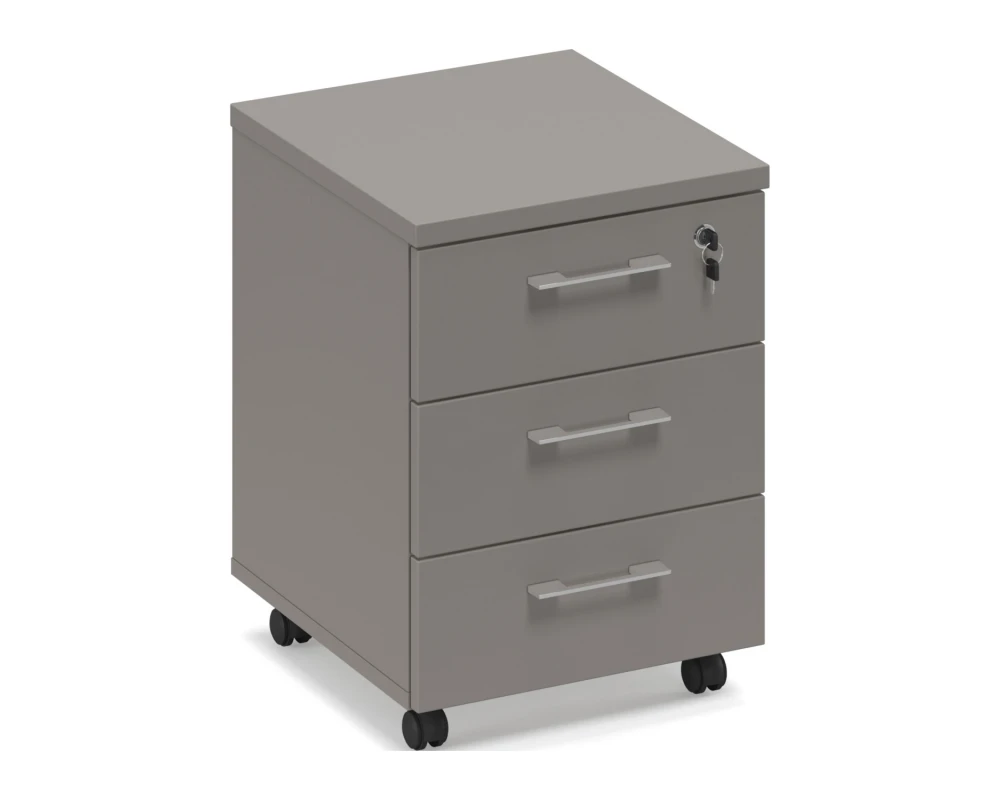 Тумба выкатная 3-ящ. с замком (топ ДСП) Time Metal