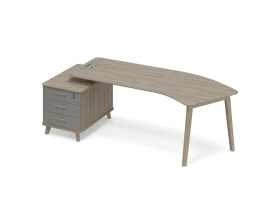 Стол эргономичный левый с малой тумбой (тип 5) WOOD Time Wood images