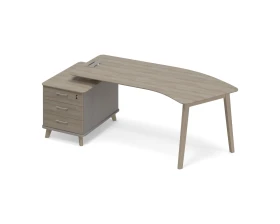 Стол эргономичный на тумбе малой левый (тип 5) WOOD Time Wood images