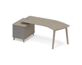 Стол эргономичный на тумбе малой левый (тип 5) WOOD Time Wood images