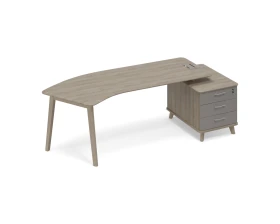 Стол эргономичный на тумбе малой (тип 5) WOOD правый Time Wood images