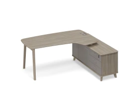 Стол эргономичный с тумбой (тип 4) WOOD правый Time Wood images