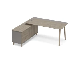 Стол комбинированный c тумбой левый (тип 1) WOOD Time Wood images