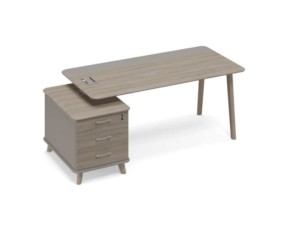 Стол комбинированный левый с тумбой малой (тип 1) WOOD Time Wood