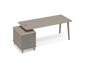 Стол на опорной тумбе малой левый (тип 1) WOOD Time Wood images