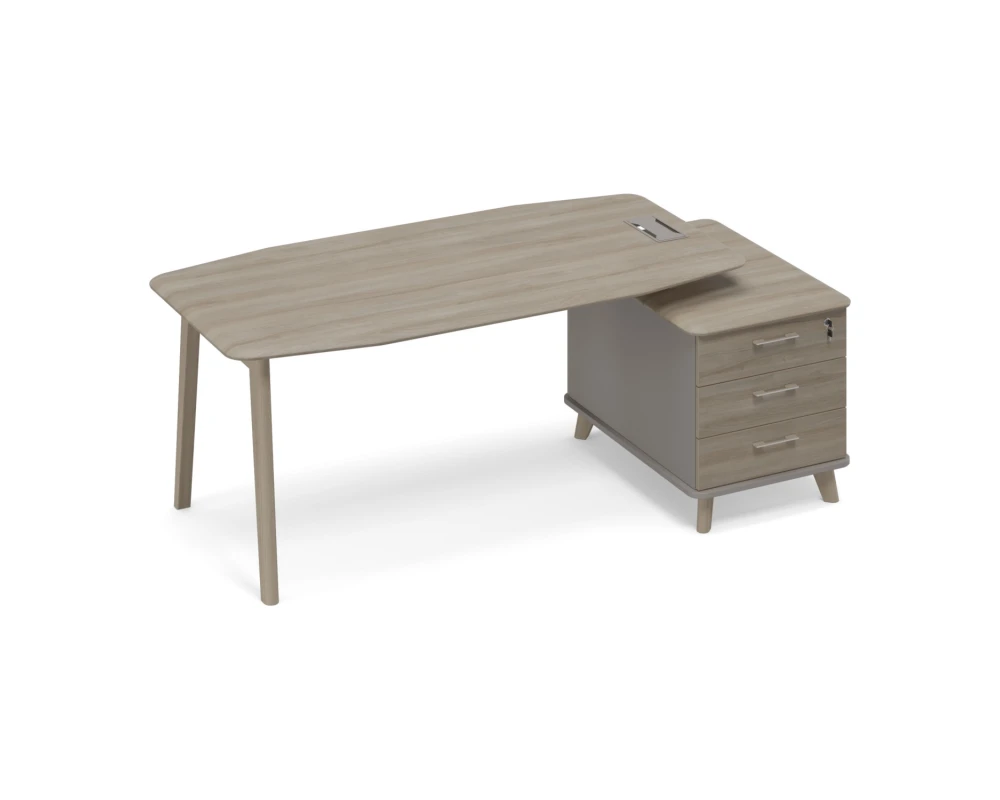 Стол на тумбе малой (тип 2) WOOD для руководителя Time Wood