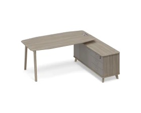 Стол правый на тумбе тип 2 WOOD для руководителя Time Wood images