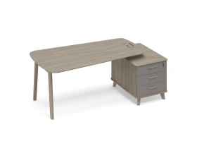 Стол руководителя на опорной тумбе малой (тип 3) WOOD Time Wood images