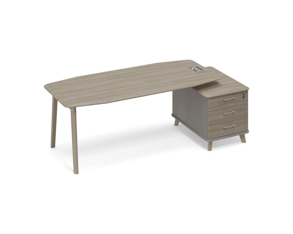 Стол руководителя на тумбе малой (тип 2) WOOD Time Wood