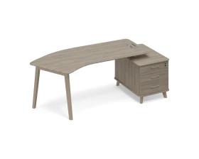 Стол руководителя правый тумба малая (тип 5) WOOD эргономичный Time Wood images