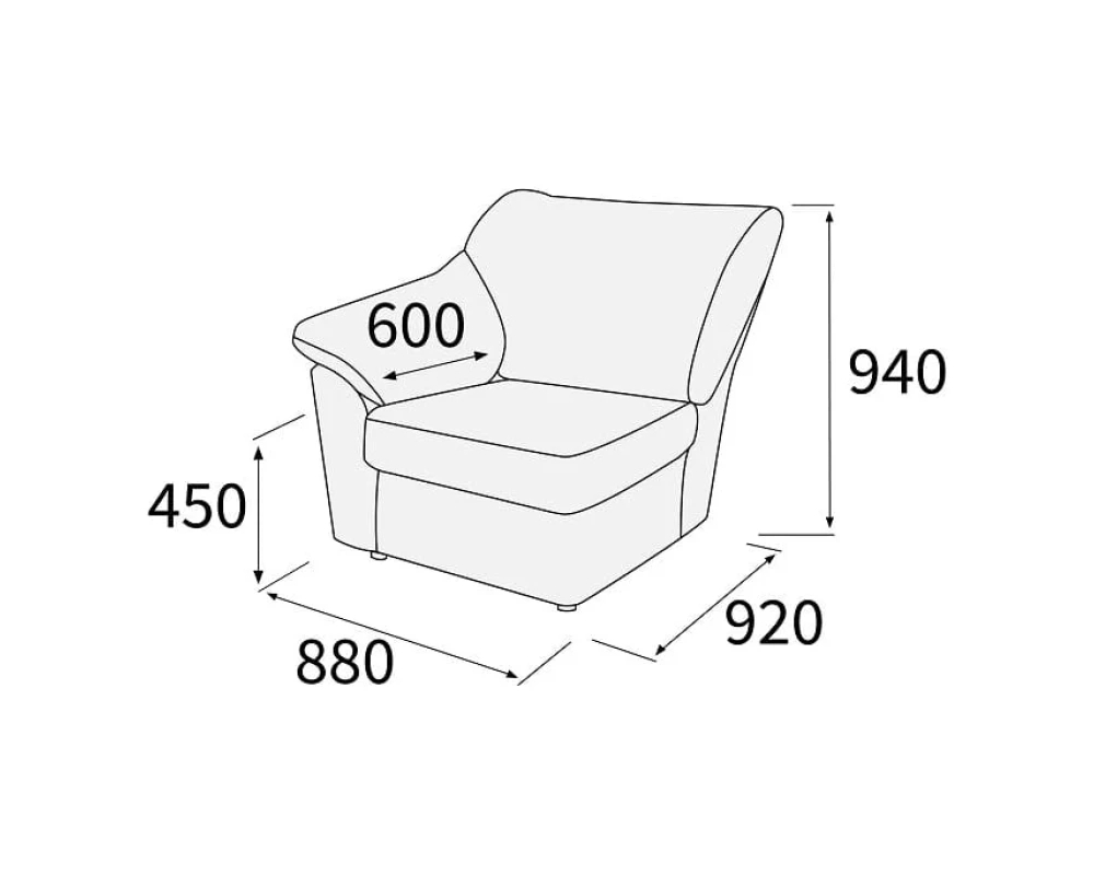 Модуль 1-х мест. с лев./прав. подл-ком Афина