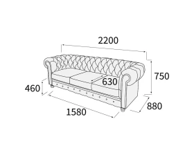 Диван 3-х местный Альфа Честер images