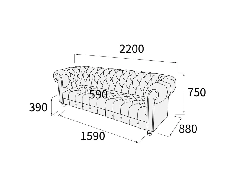 Диван 3-х местный Альфа Честертон