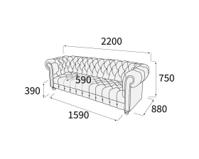 Диван 3-х местный Альфа Честертон images